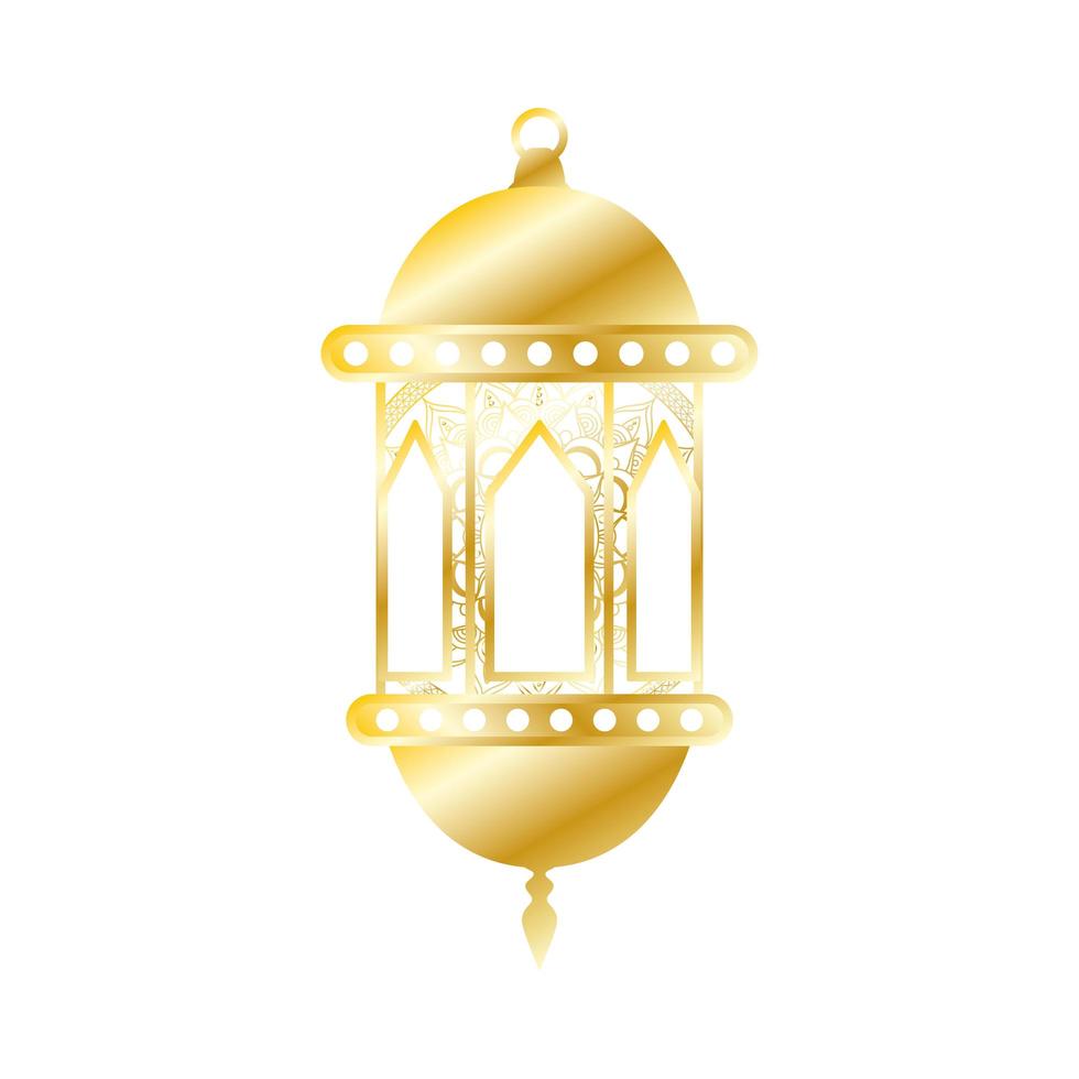 lámpara dorada ramadan kareem decoración vector