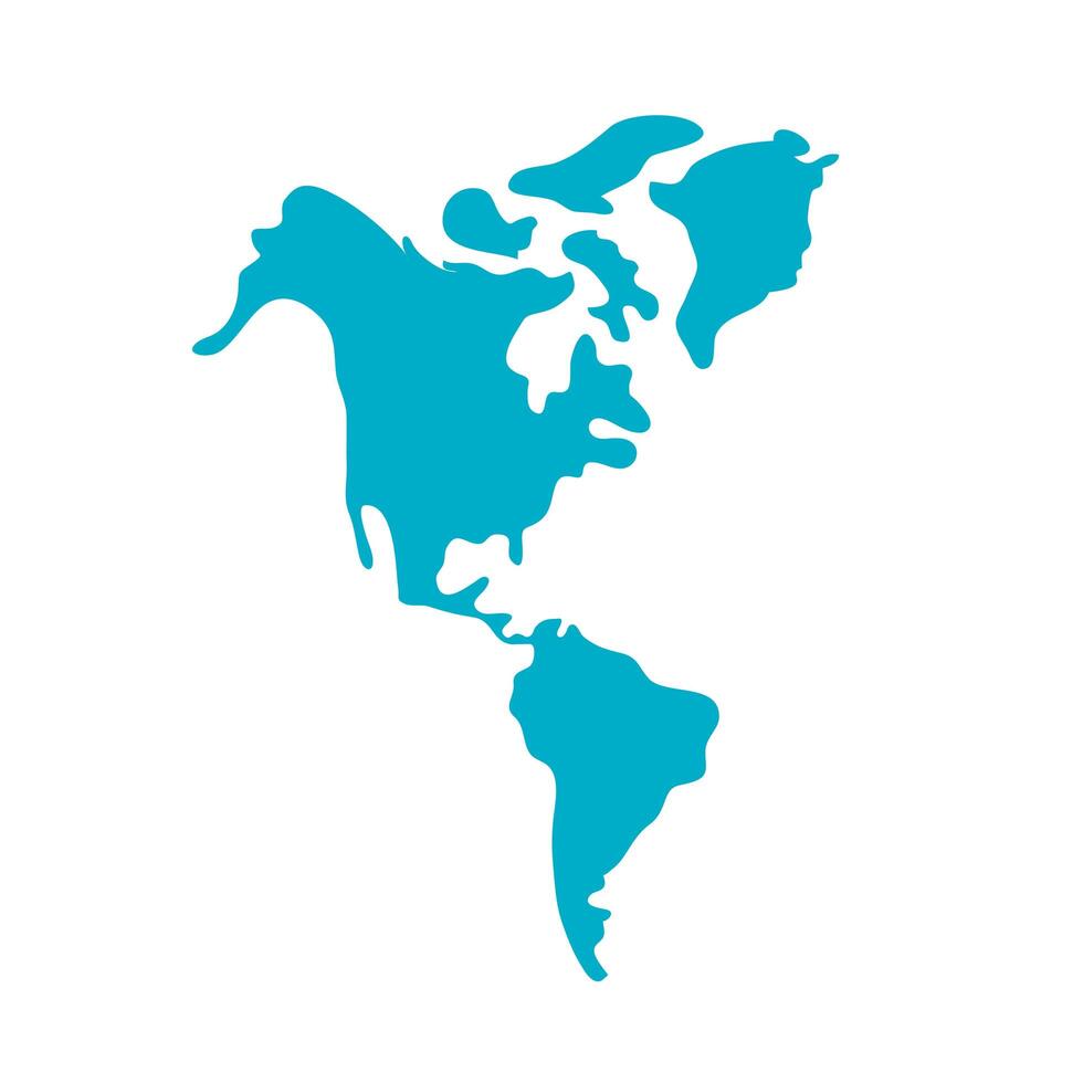 new continent maps isolated icon vector