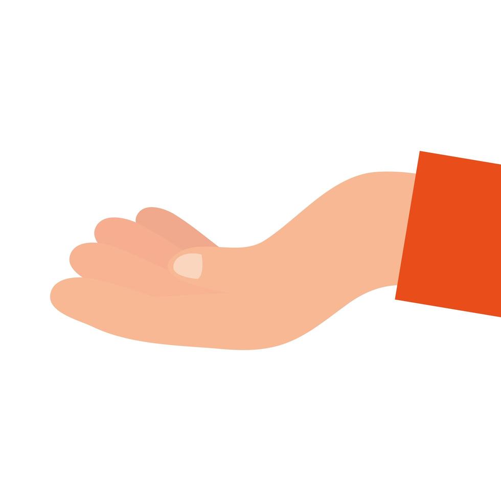 hand human receiving something isolated icon vector