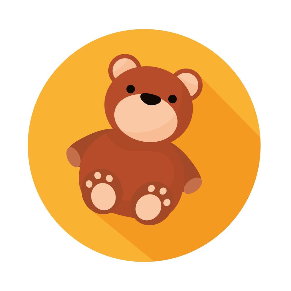 oso de peluche juguete infantil icono de estilo aislado vector