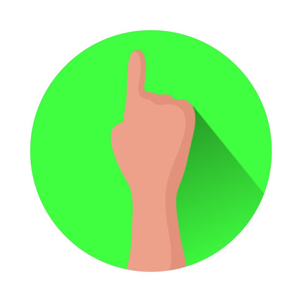 hand pointing index finger isolated icon vector