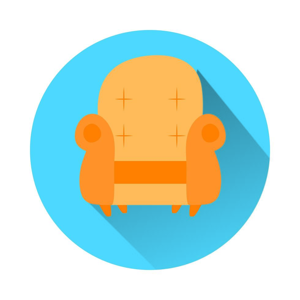 sofa couch furniture isolated icon vector