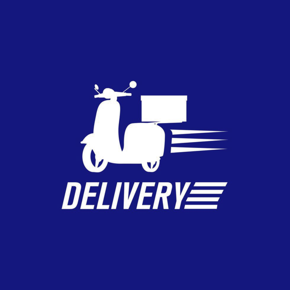 delivery scooter motorcycle isolated icon vector