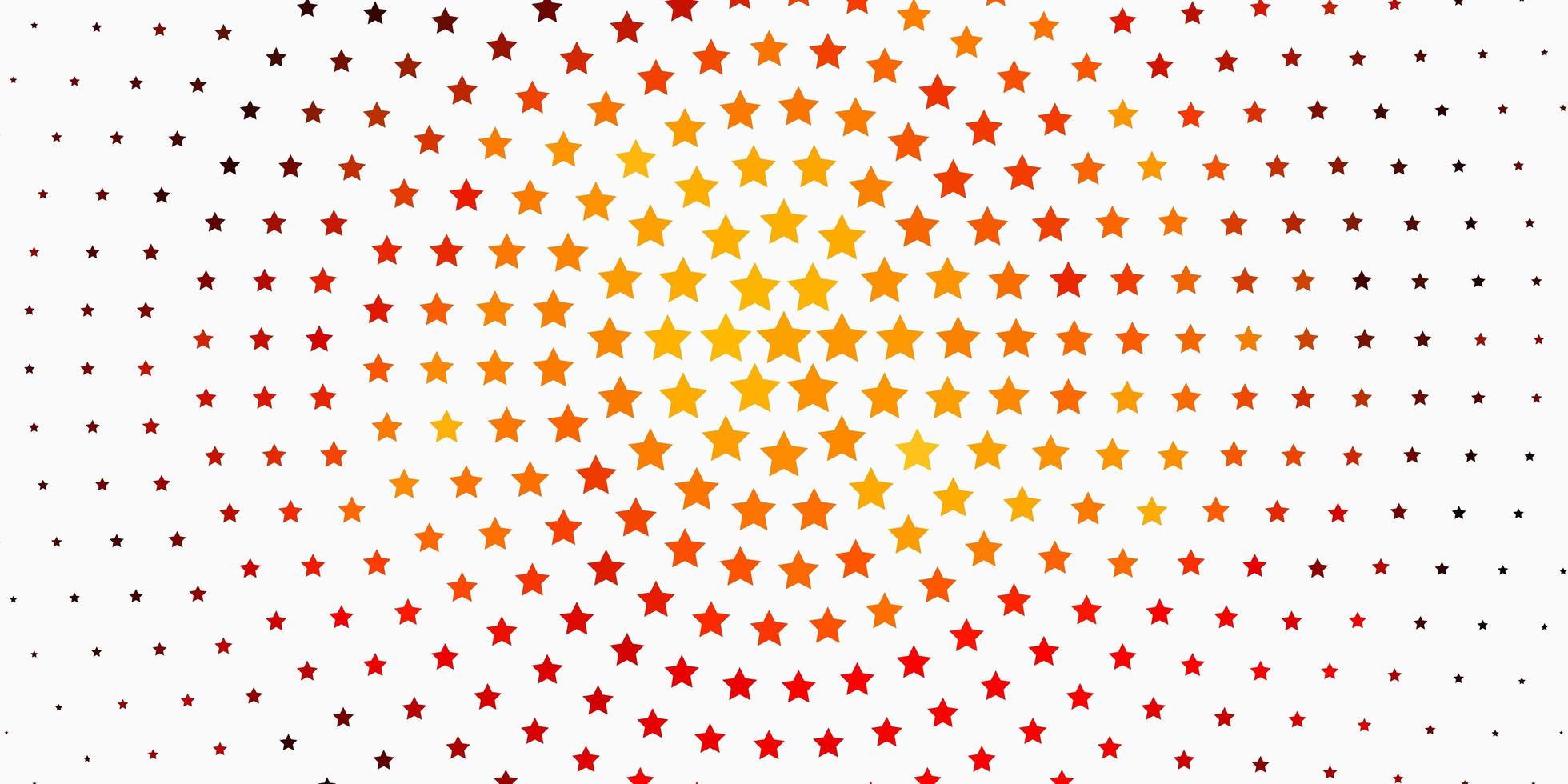 plantilla de vector naranja claro con estrellas de neón.