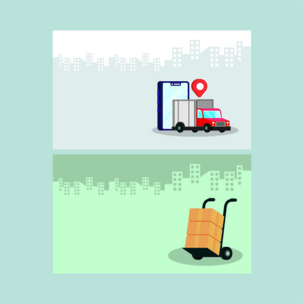 smartphone with truck delivery service vector