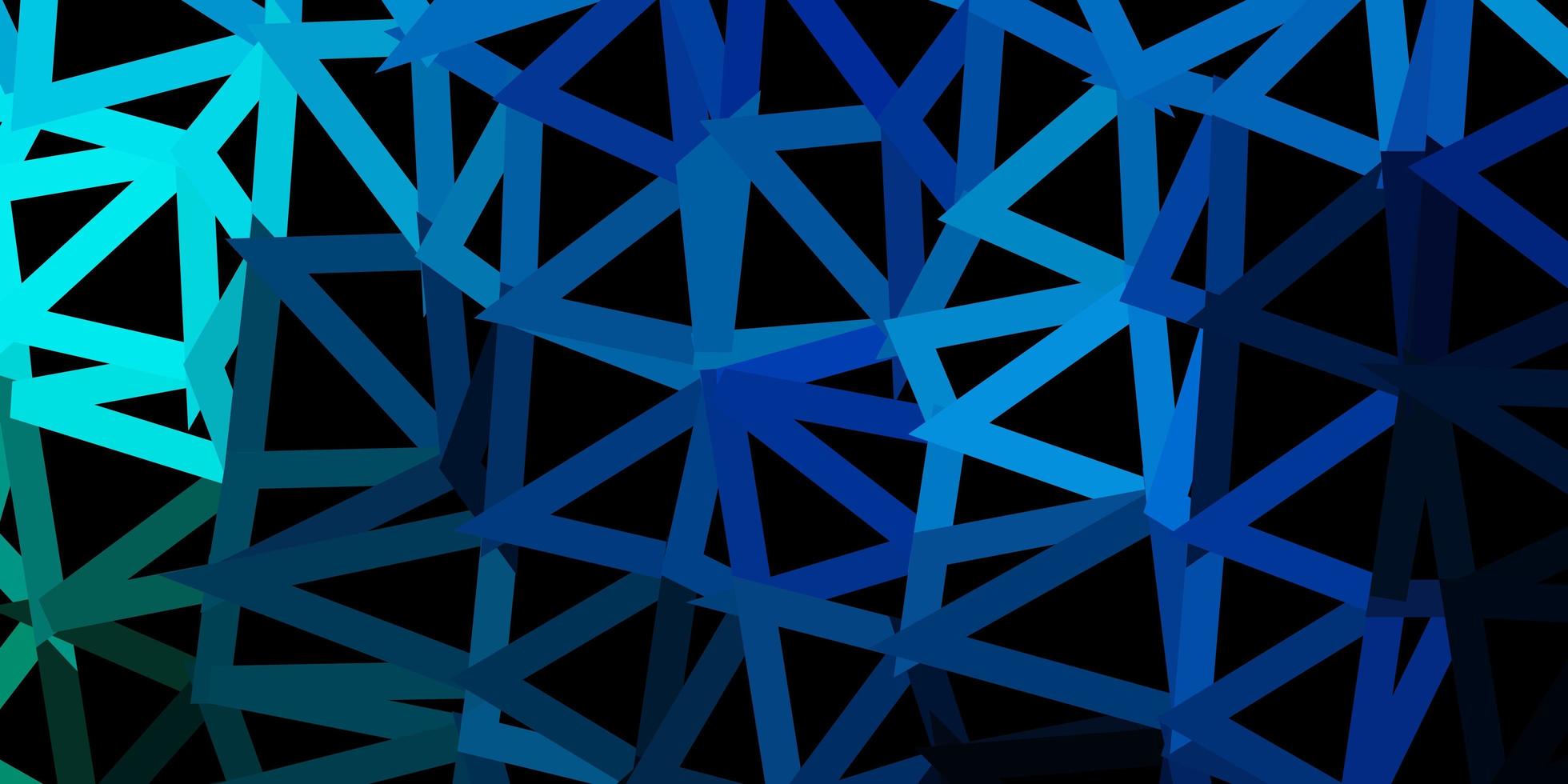 Dark blue, green vector abstract triangle backdrop.