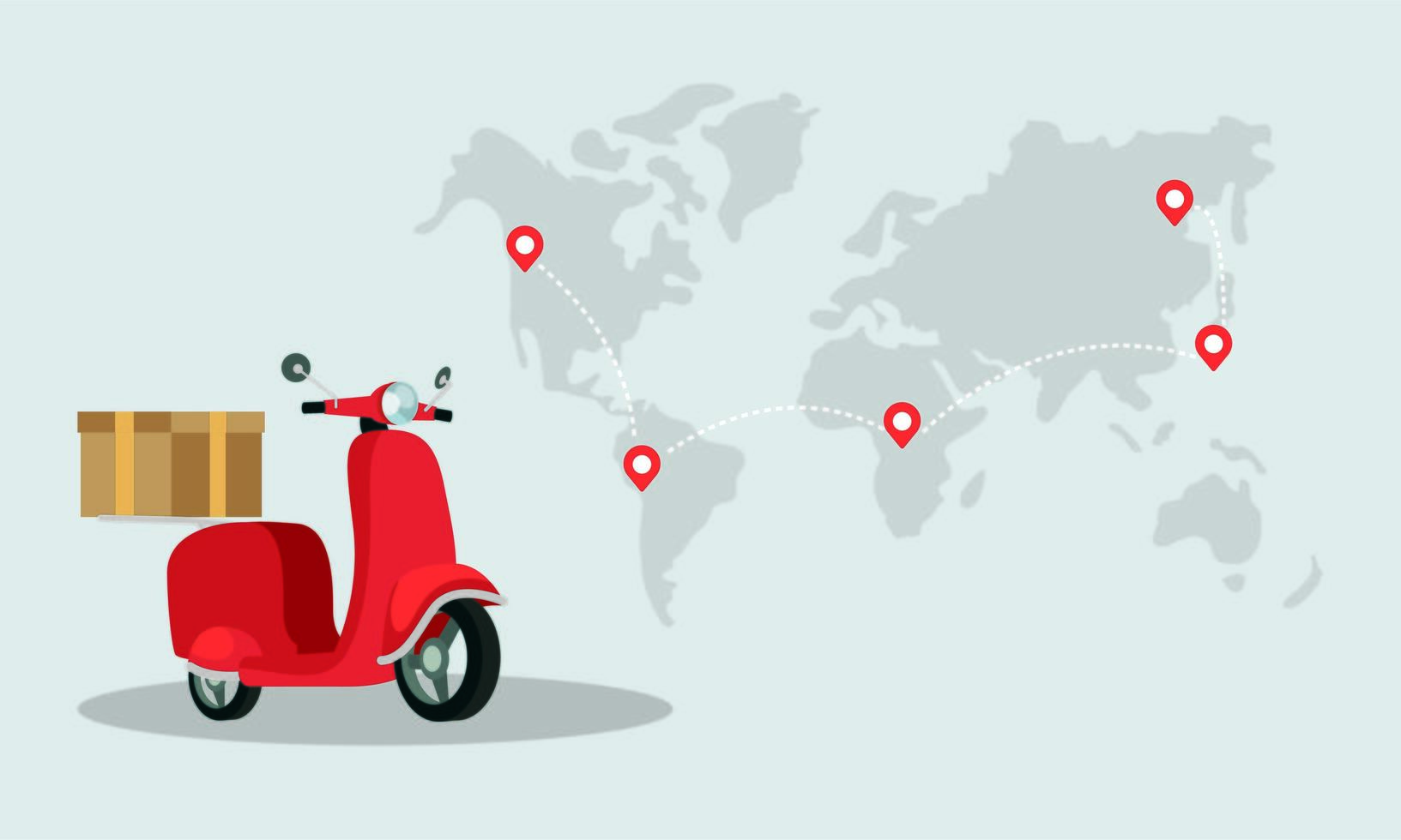 delivery scooter motorcycle isolated icon vector
