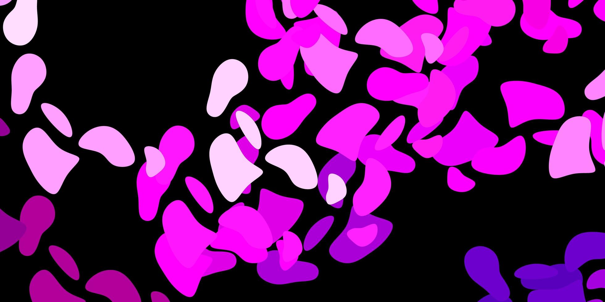 Dark purple, pink vector background with random forms.