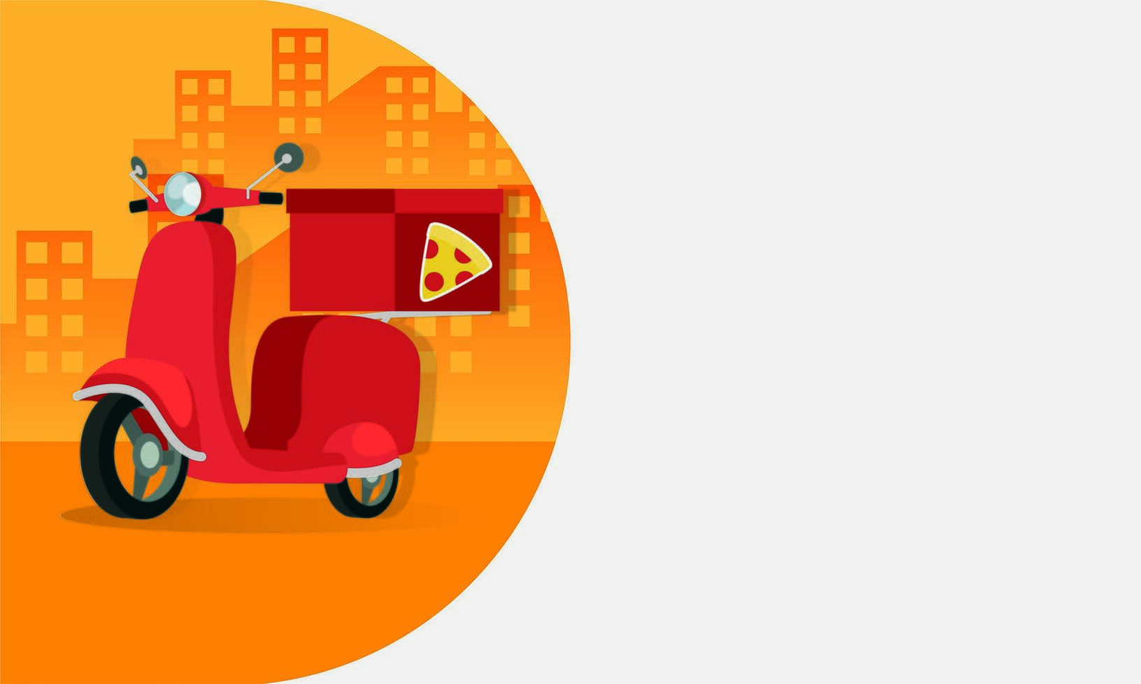 delivery pizza motorcycle isolated icon vector