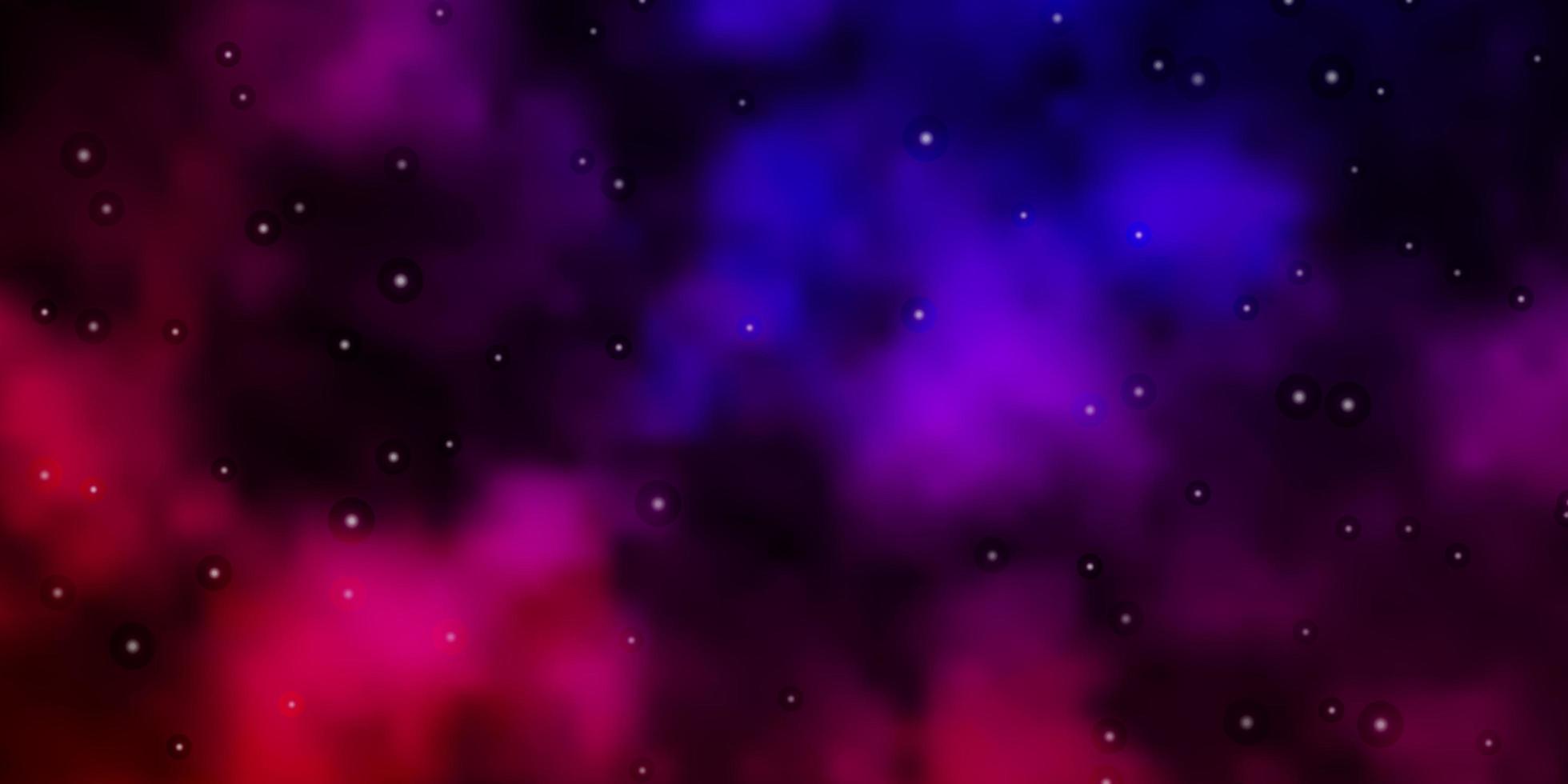 Dark Pink, Blue vector pattern with abstract stars.