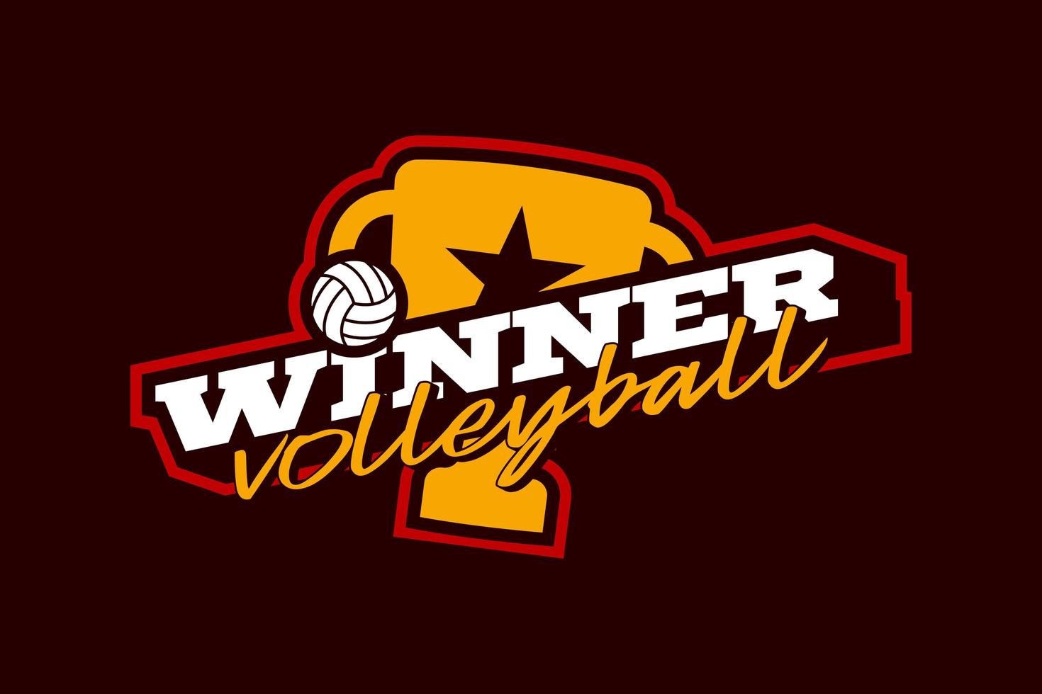 Winner volleyball vector logo