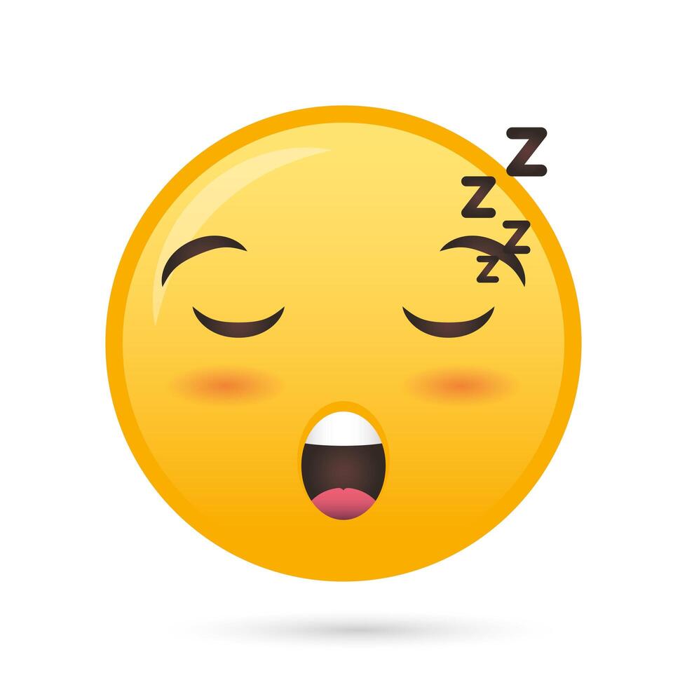 emoji face asleep funny character vector