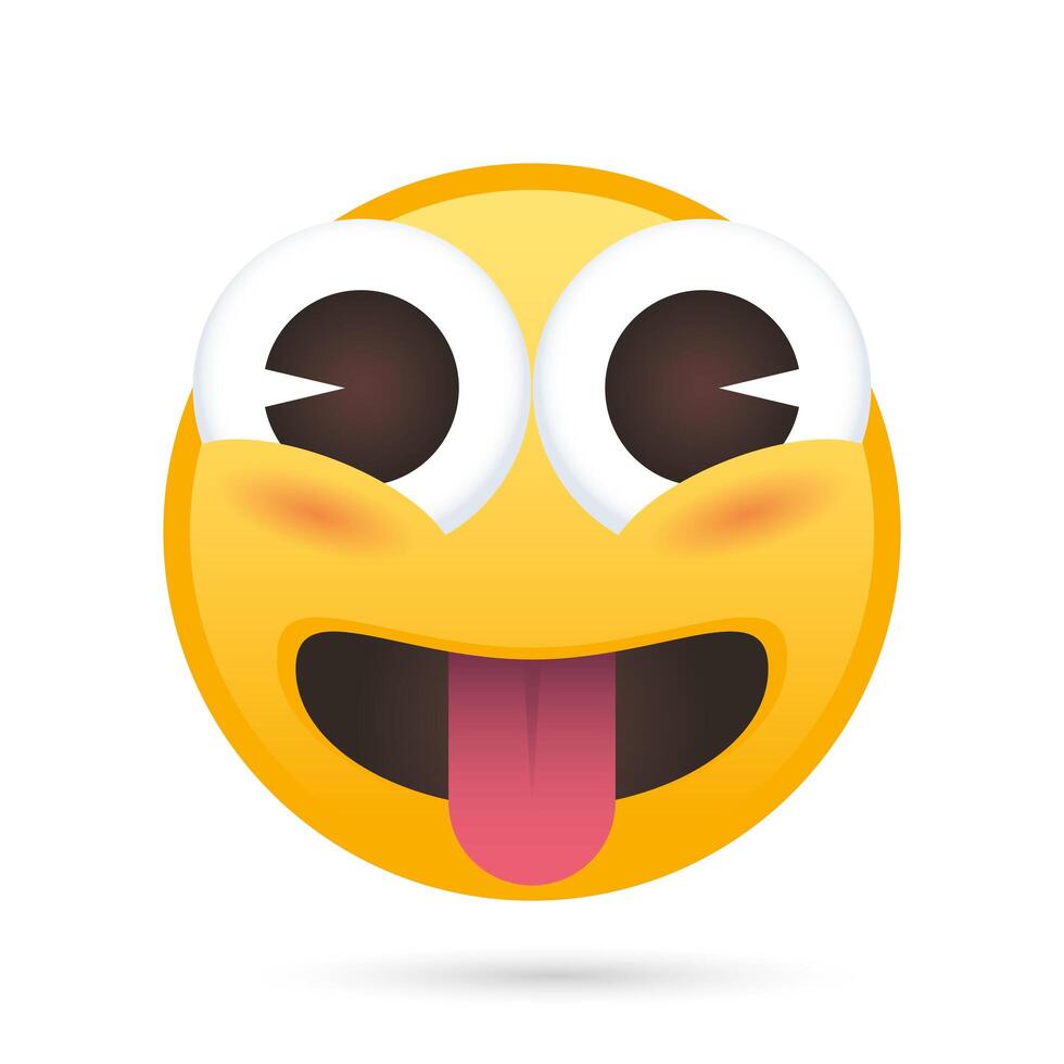 emoji face crazy funny character vector