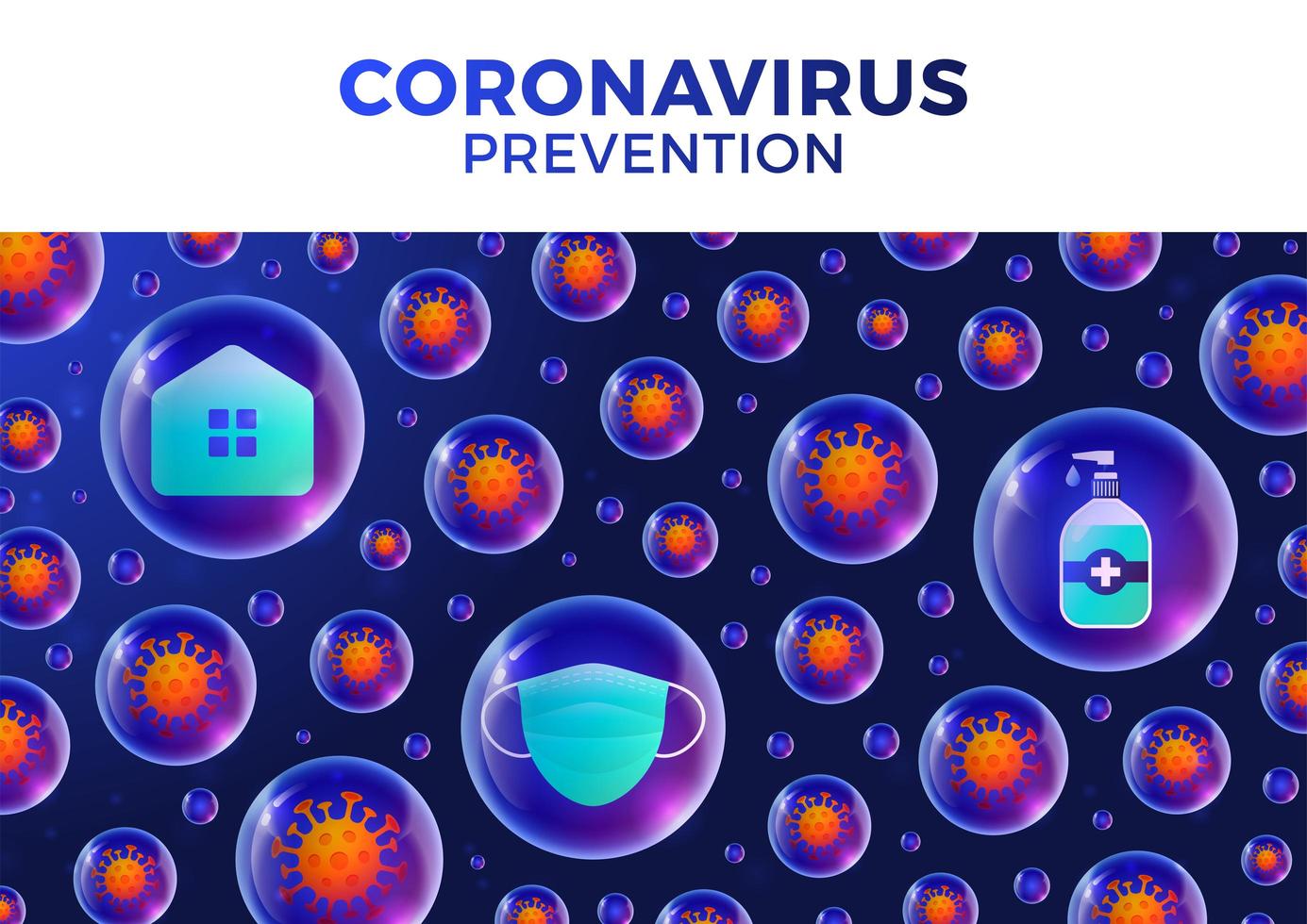 Banner or pattern with corona viruses vector