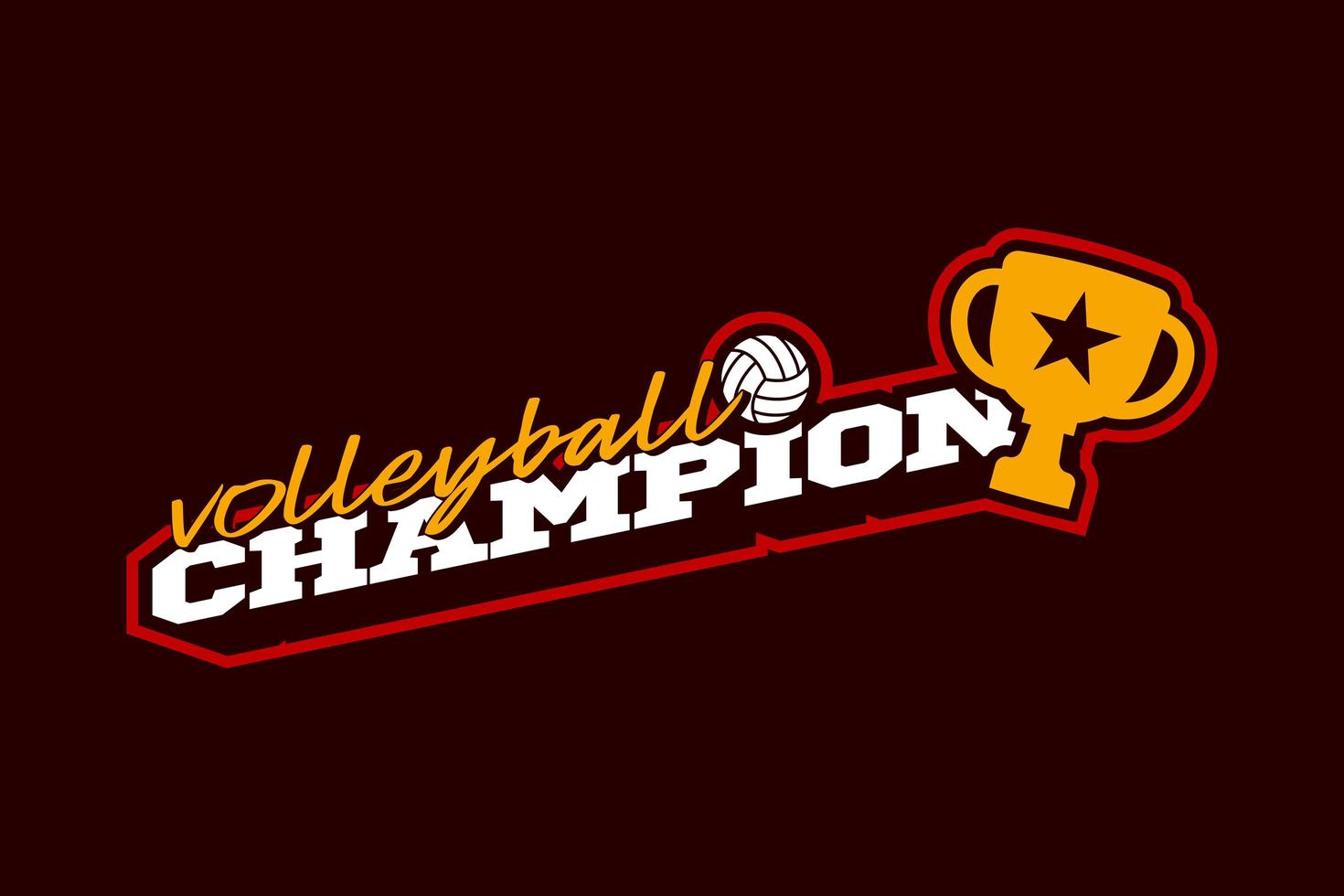 campeón de voleibol vector logo