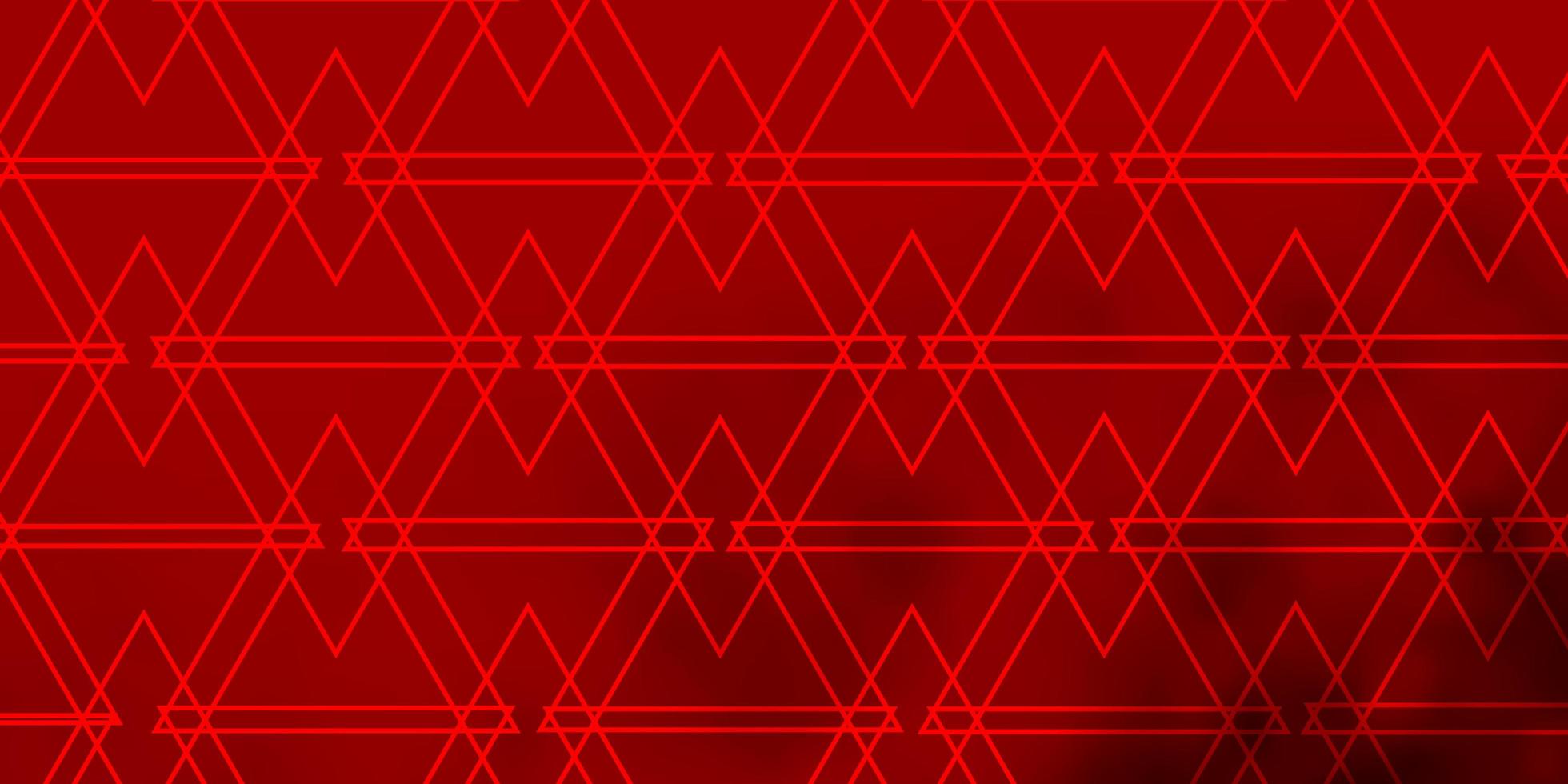 plantilla de vector rojo claro con líneas, triángulos.
