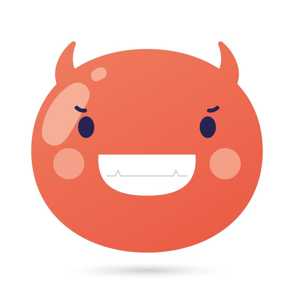 emoji face devil funny character vector