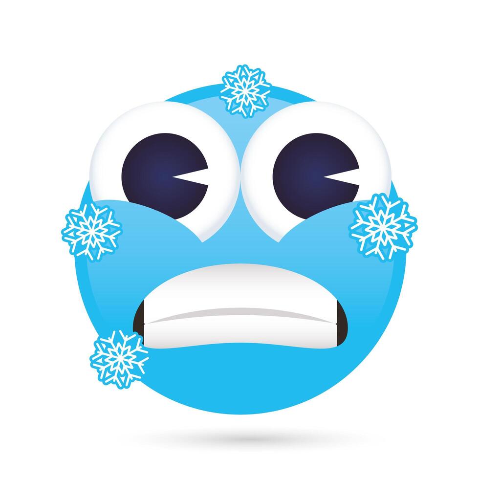 emoji face frozen funny character vector