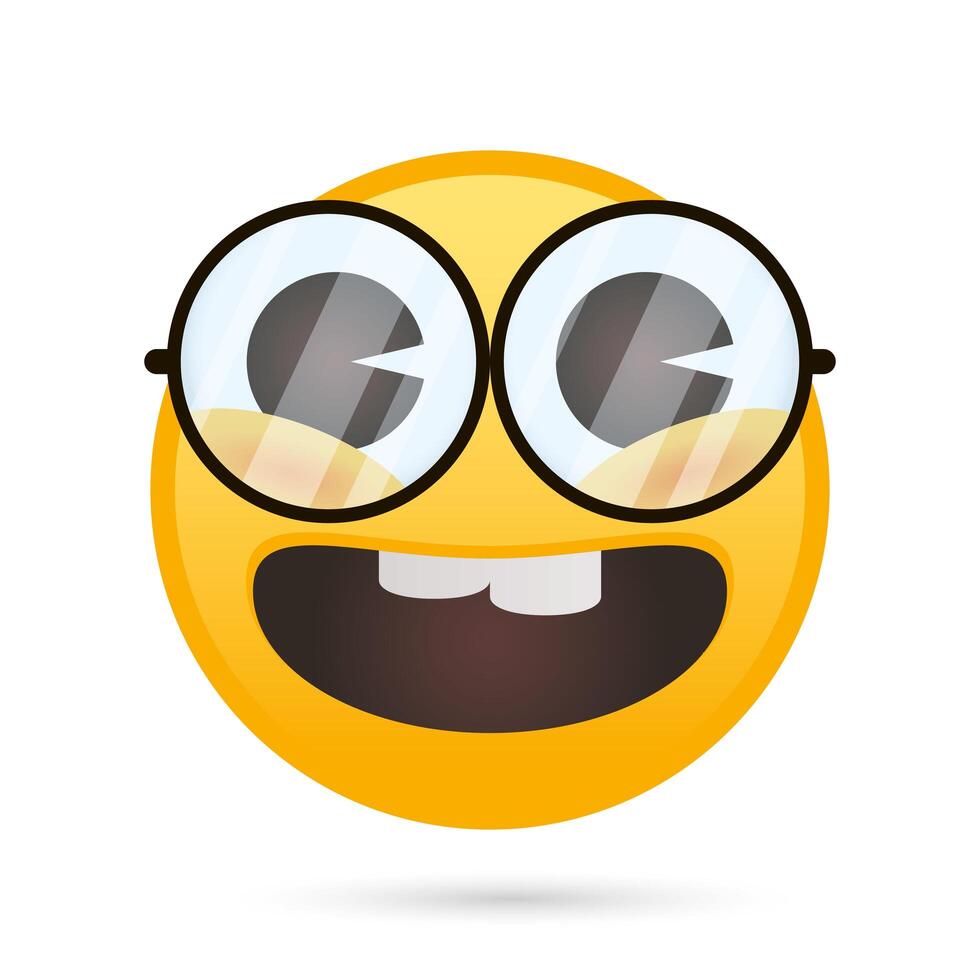 emoji face nerd funny character vector