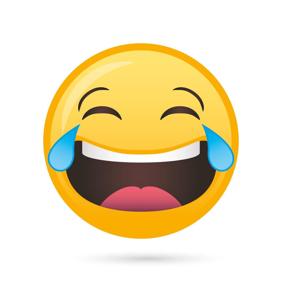 happy emoji face funny character vector