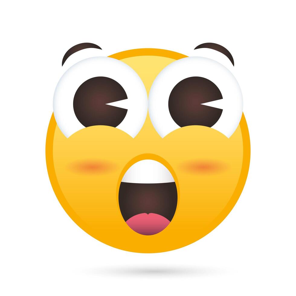 emoji face terrified funny character vector
