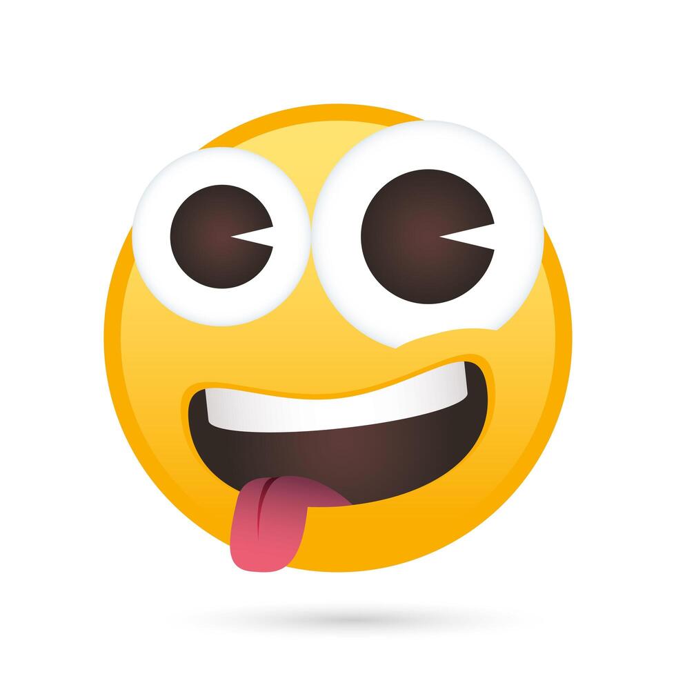 emoji face crazy funny character vector