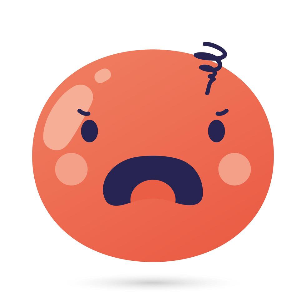 emoji face angry funny character vector