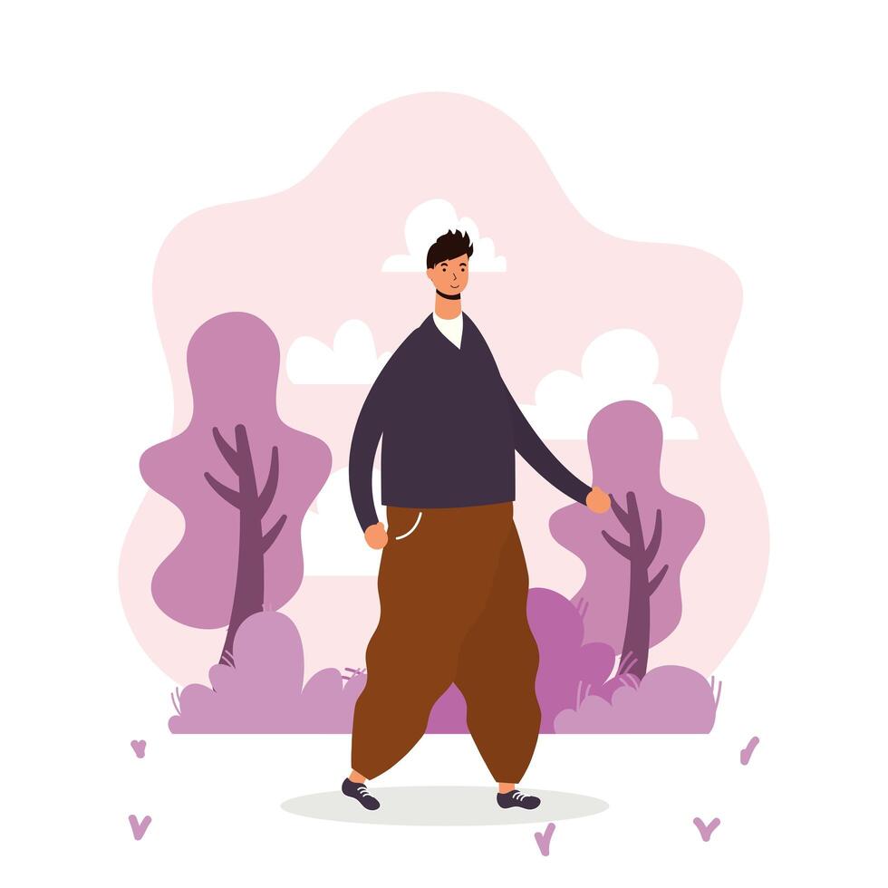 young man casual avatar character vector