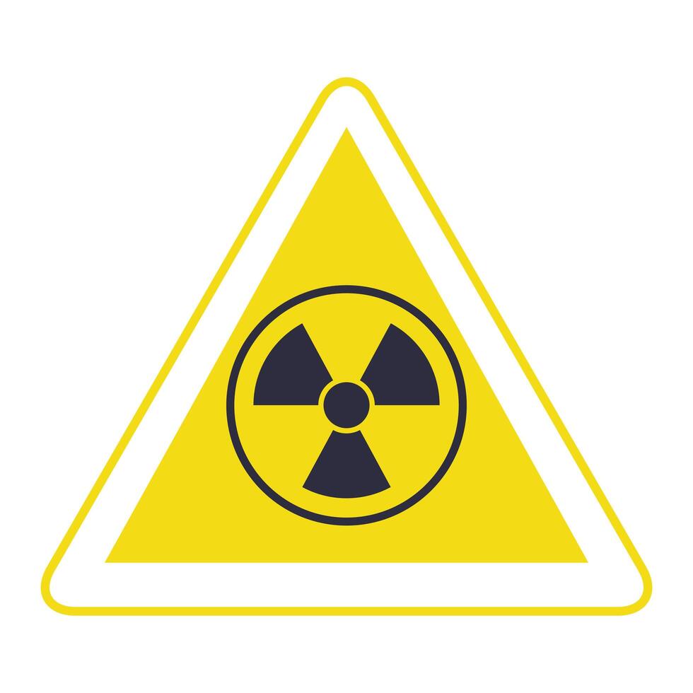 icono de precaución de señal de triángulo nuclear vector