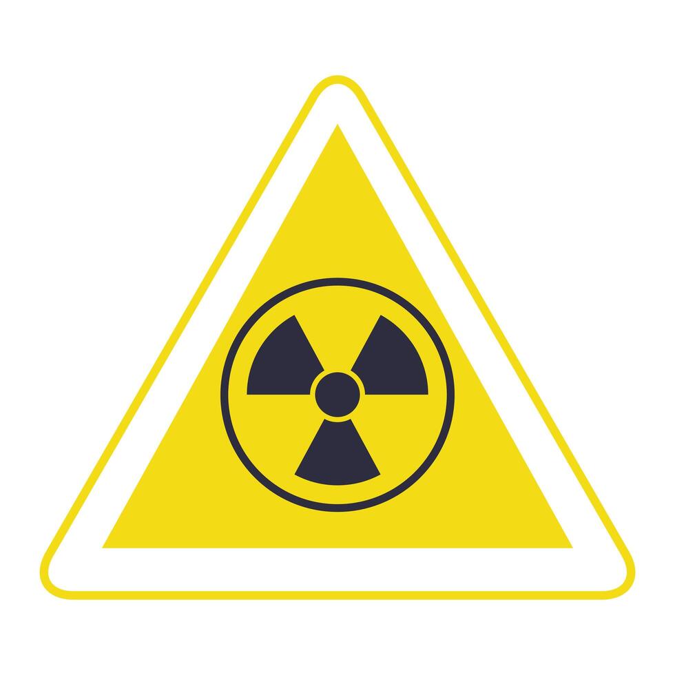 icono de precaución de señal de triángulo nuclear vector