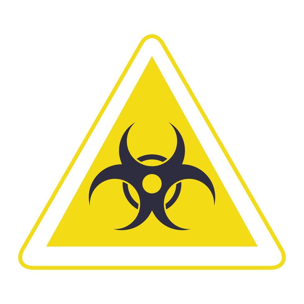 biohazard triangle signal caution icon vector