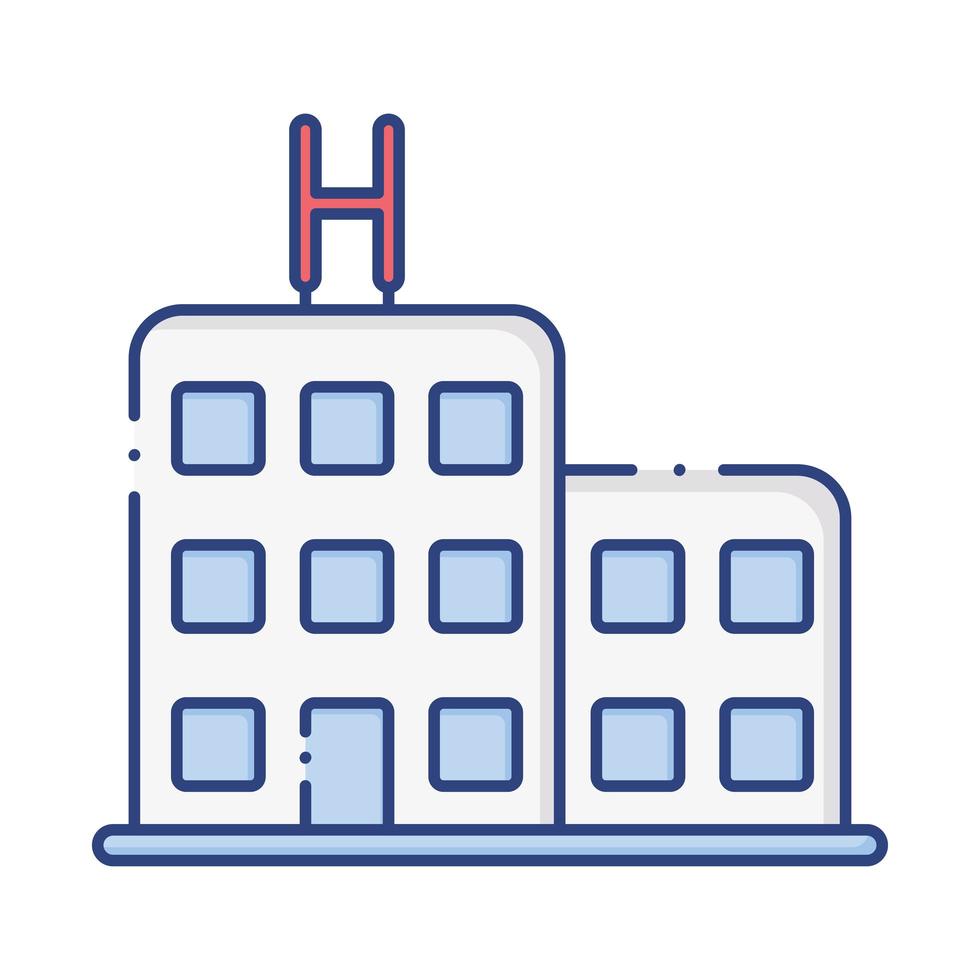 hospital building flat style icon vector