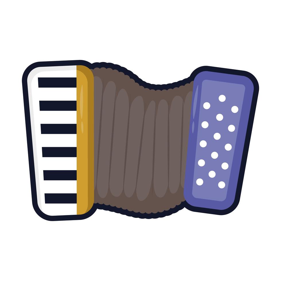 icono de estilo plano musical de instrumento de acordeón vector