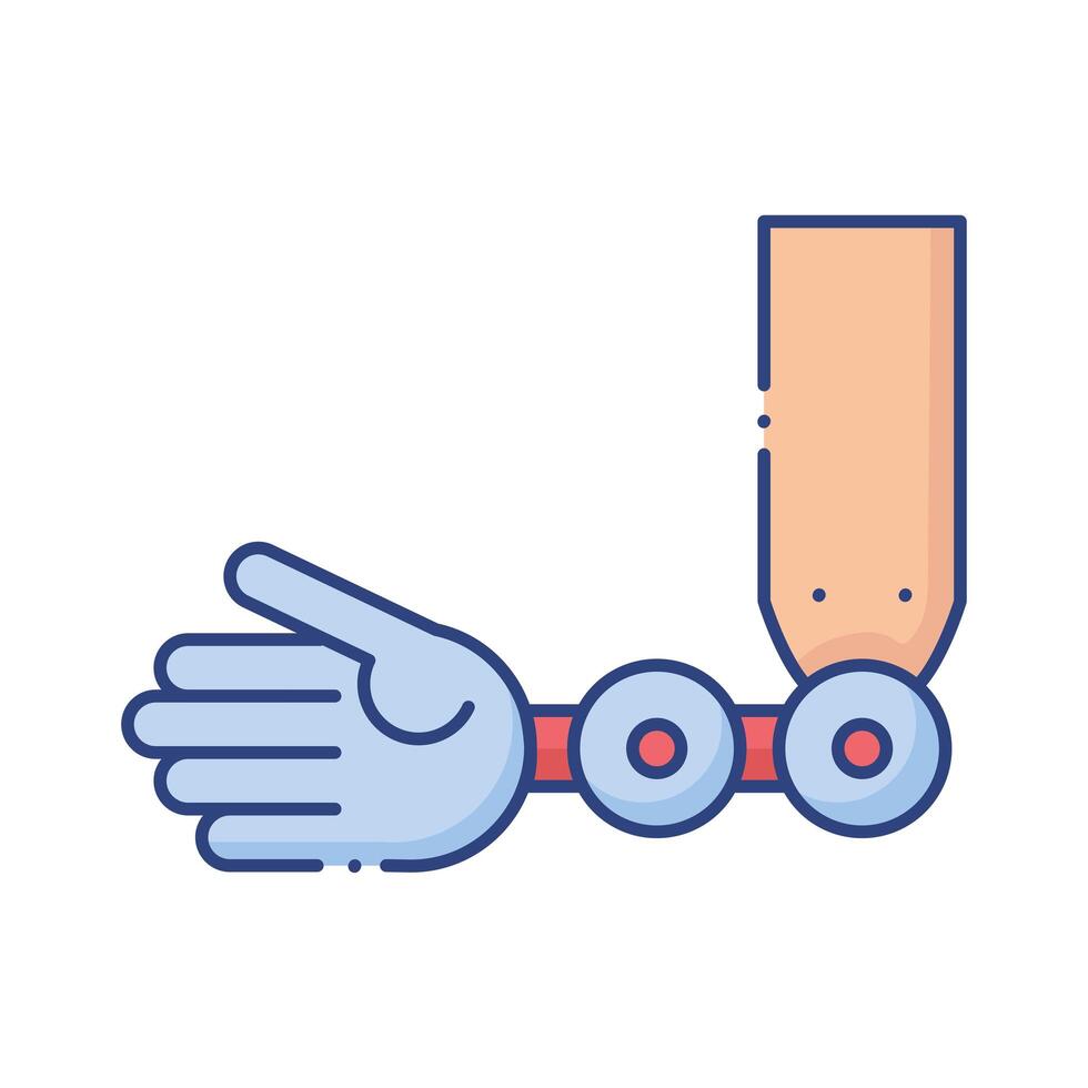 prosthesis of hand flat style icon vector
