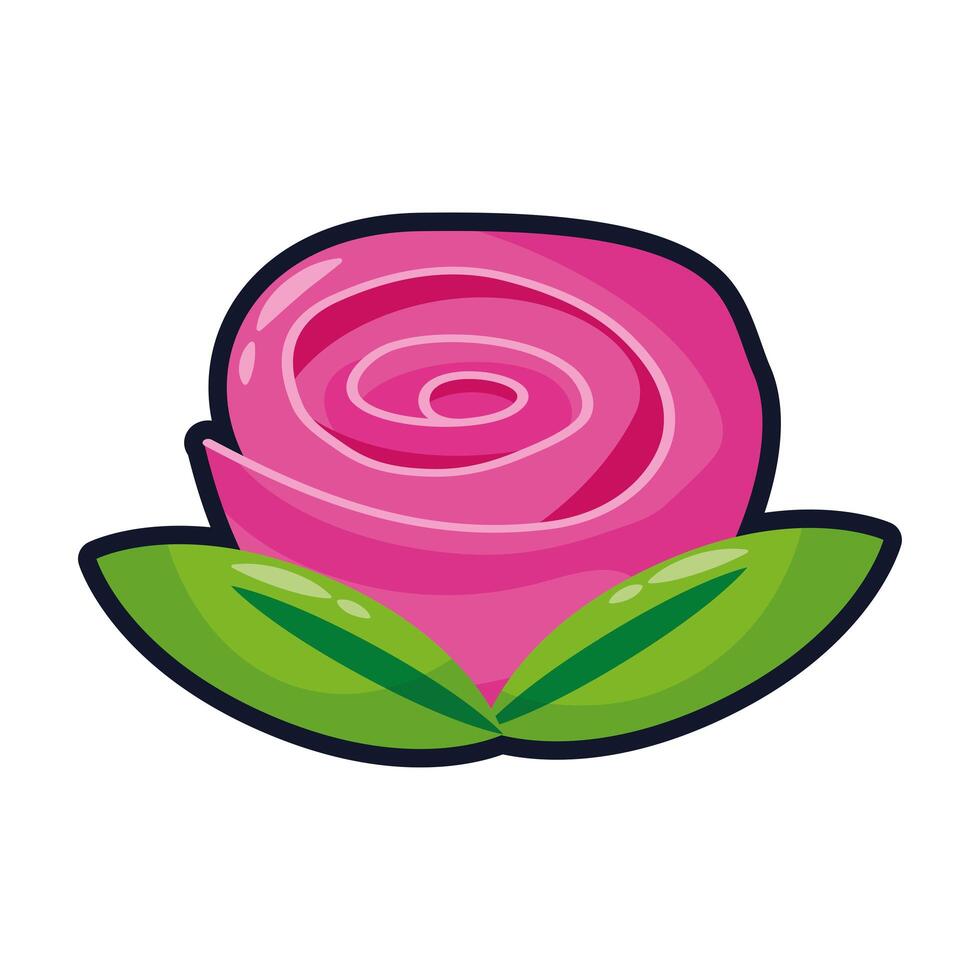 hermoso icono de estilo plano de jardín de flores color de rosa vector