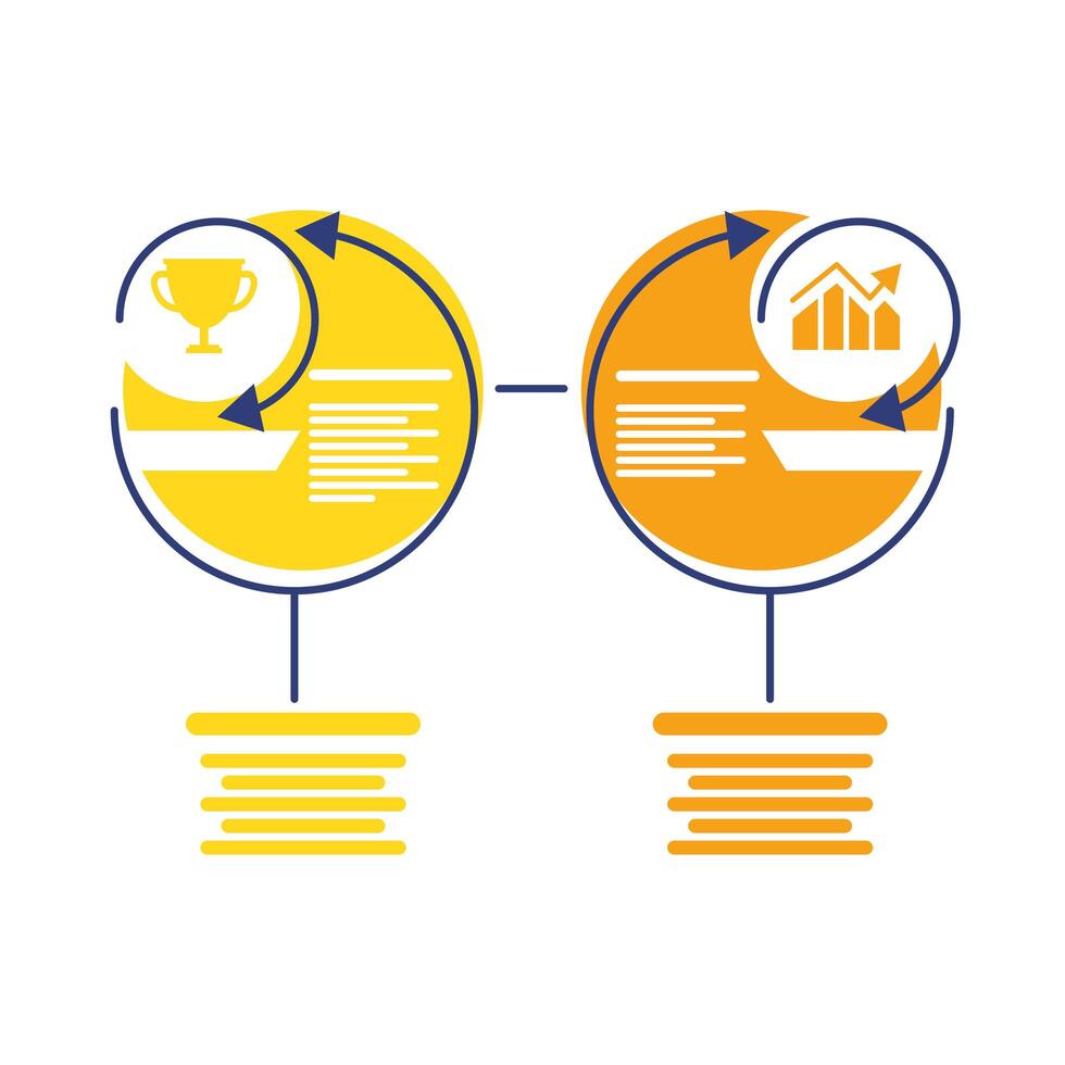 trophy and bars infographics statistics flat style icon vector