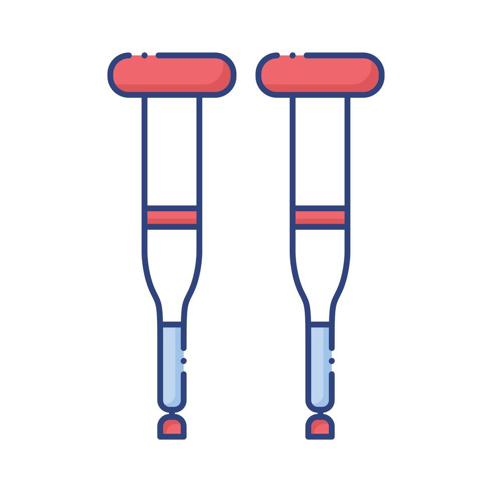 muletas herramienta deshabilitada icono de estilo plano vector