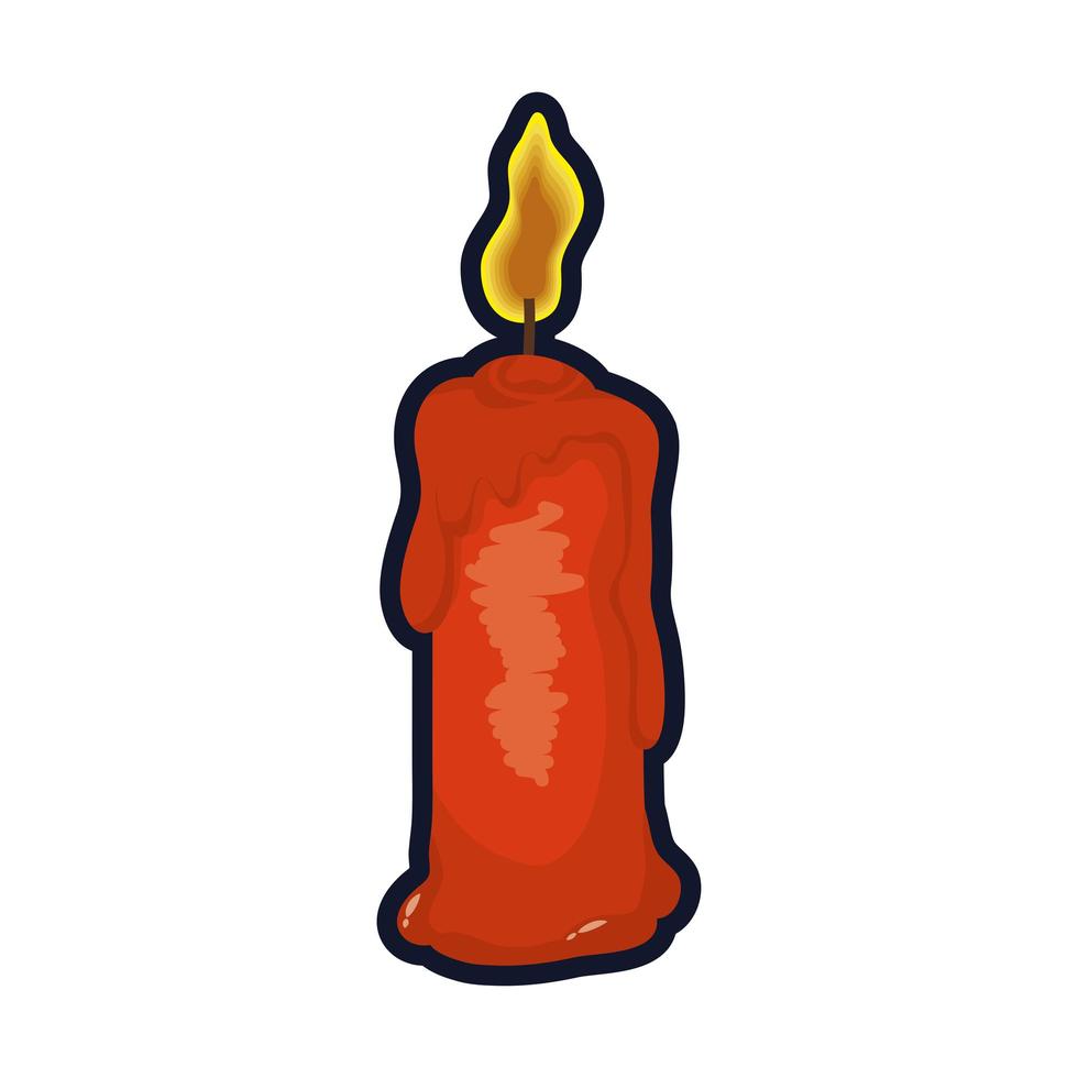 candle fire flame flat style vector