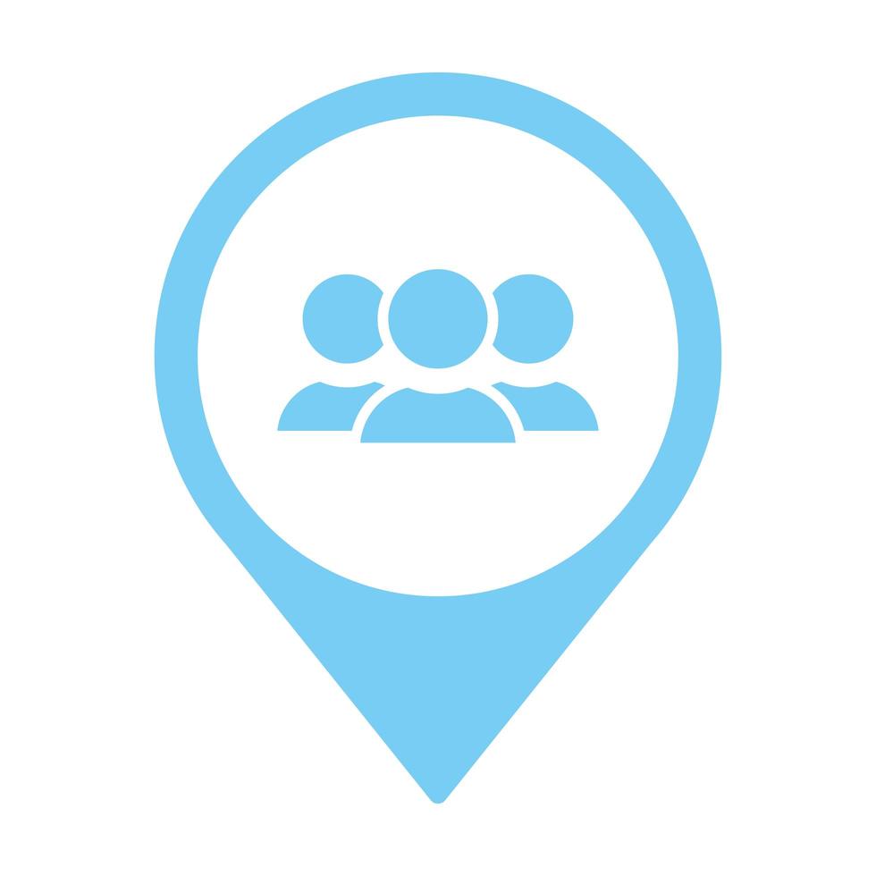 teamwork avatars in pin location vector