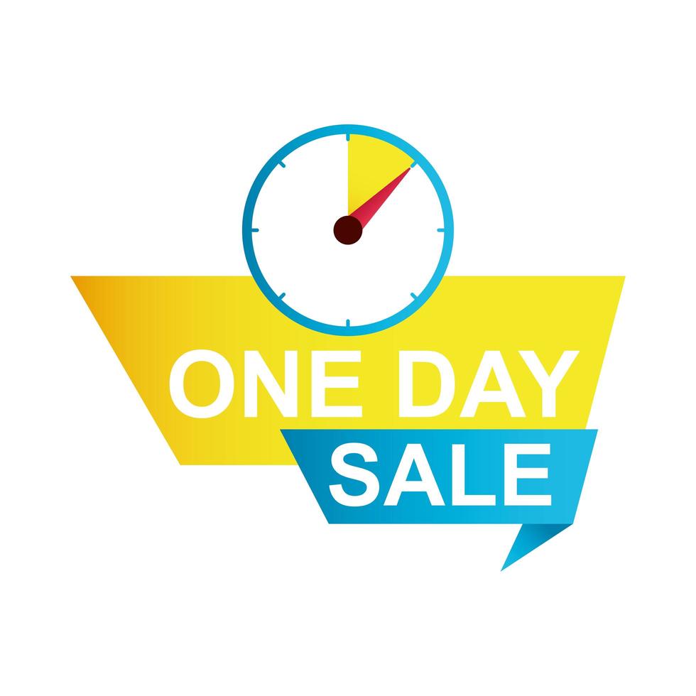 one day sale countdown badge vector
