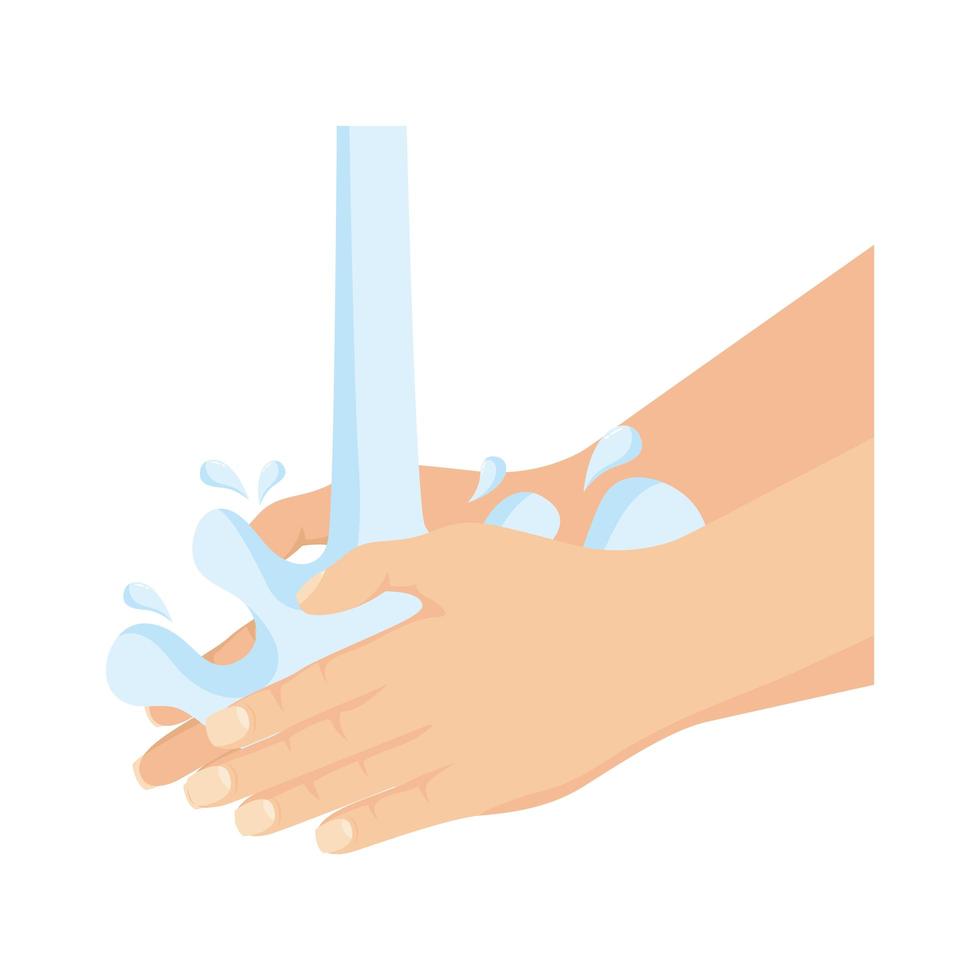 hands washing with water icon vector