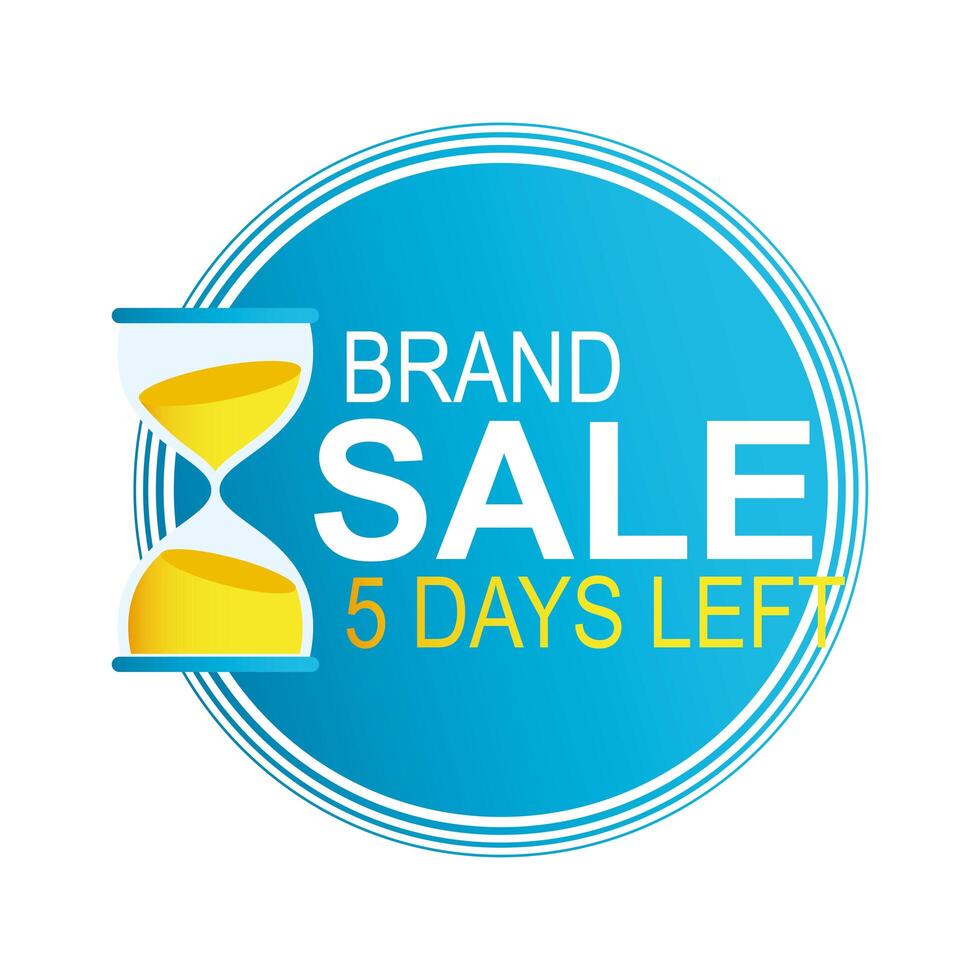 five days left brand sale countdown badge vector