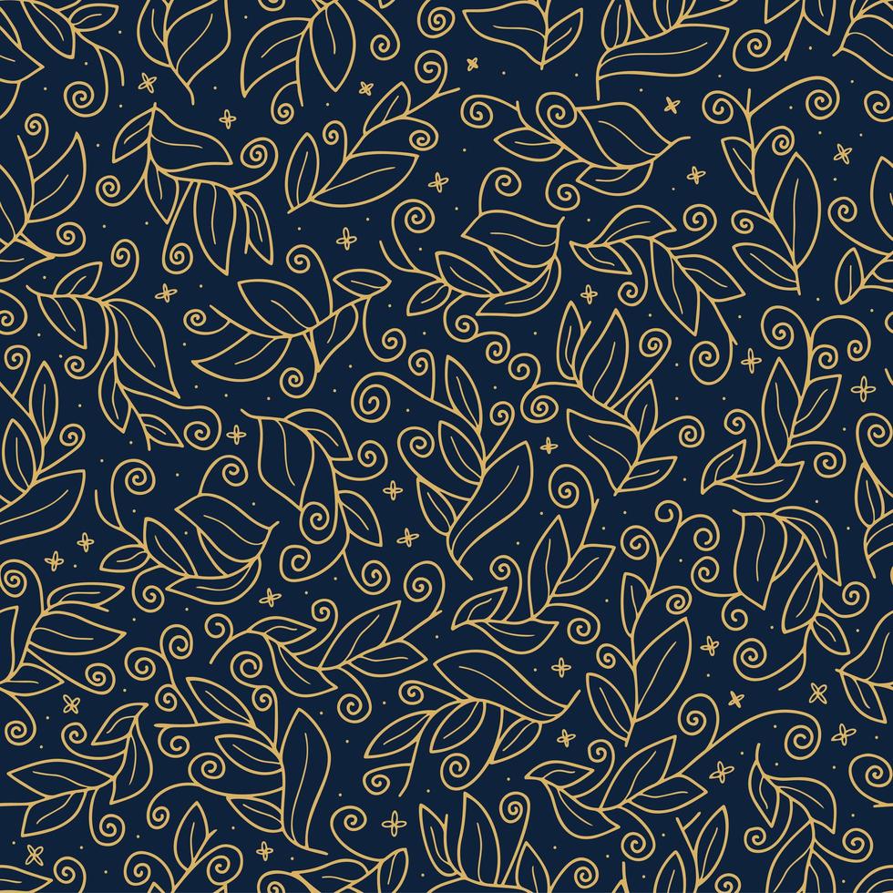 Luxury gold Cute vector leaf seamless pattern