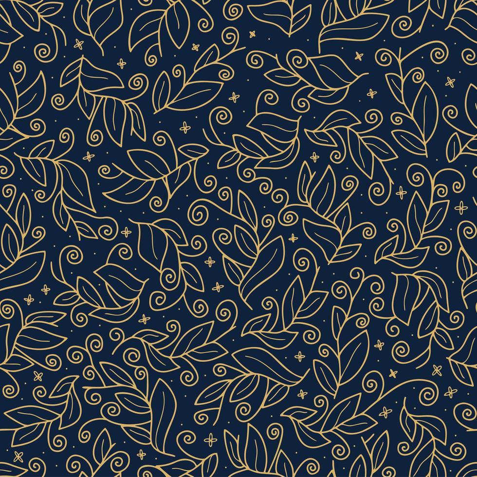 Luxury gold Cute vector leaf seamless pattern