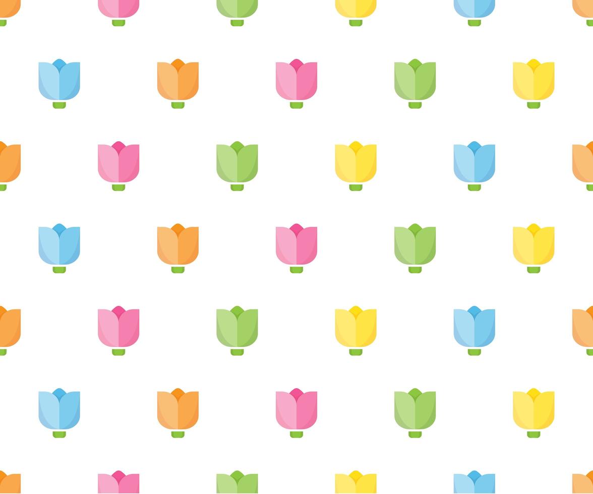 Colorful tulip seamless pattern for background vector