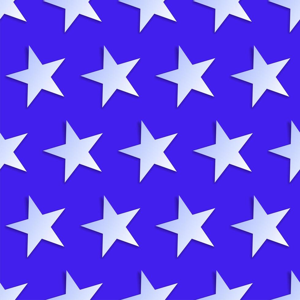 USA style seamless pattern white stars on blue background vector