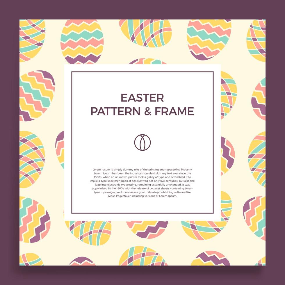 Easter egg banner square frame vector