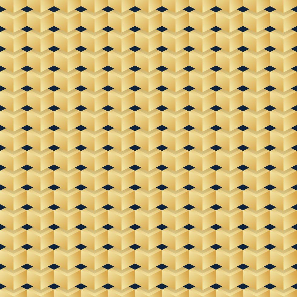 Vector seamless Pattern of golden cubes