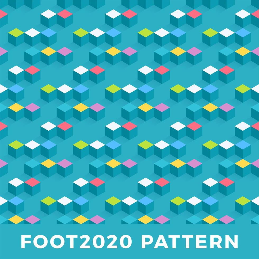 Cube isometric seamless pattern design vector