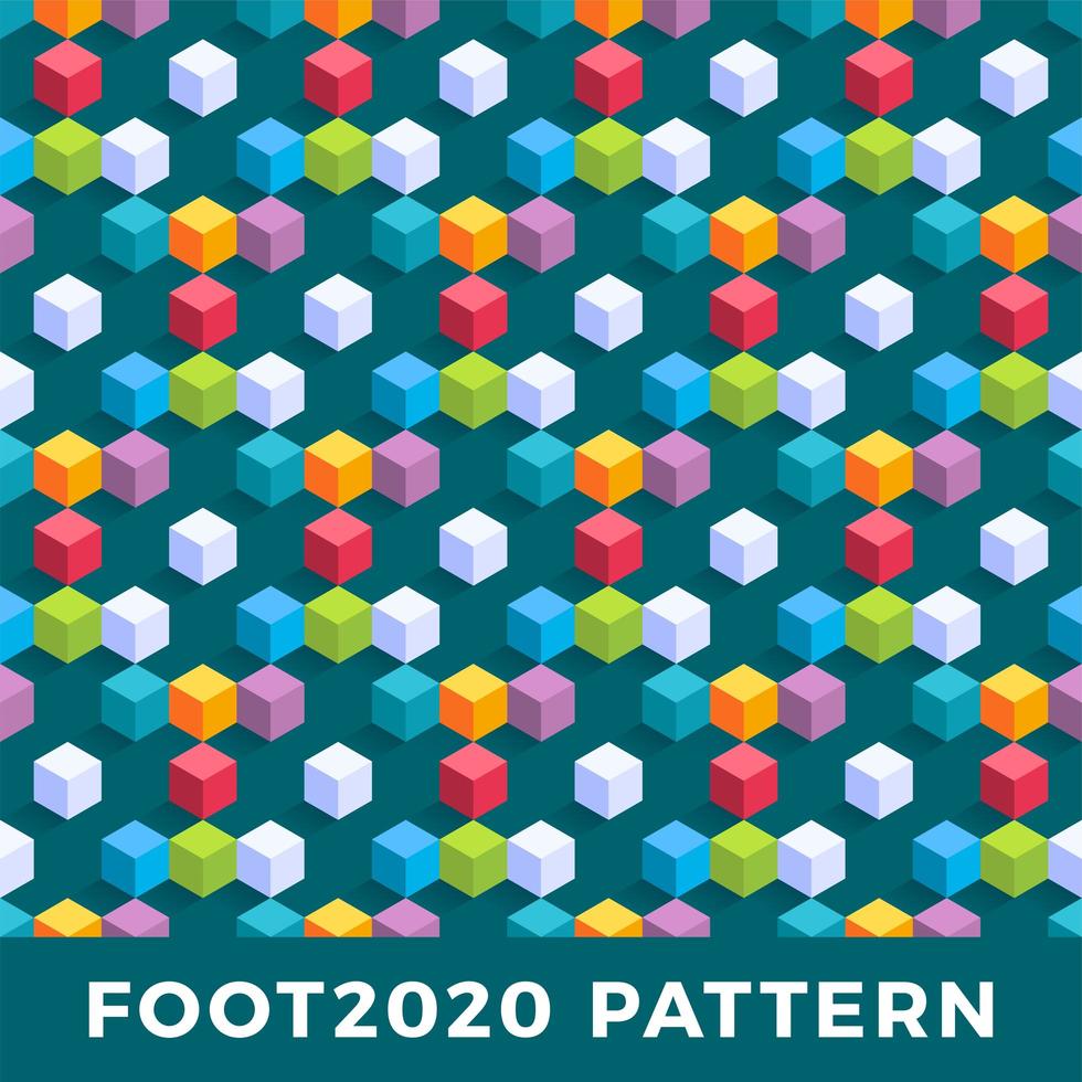 Cube isometric seamless pattern design vector
